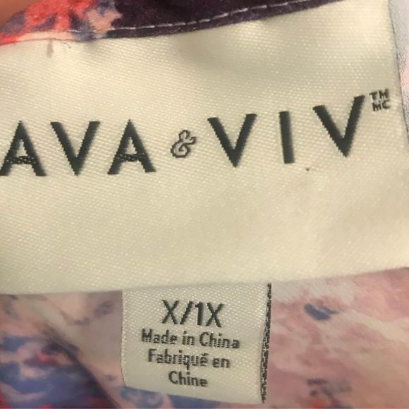 Ava & Viv Size 1x Purple And Pink Top Lightweight - Picture 3 of 3